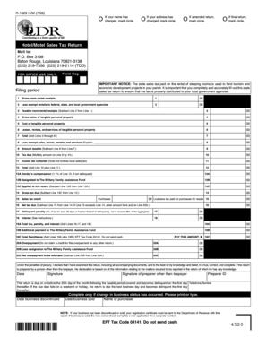 Louisiana Hotel/Motel Sales Tax Return