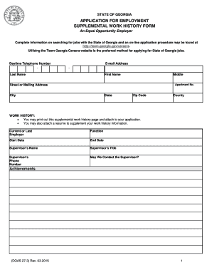 State of Georgia Application for Employment
