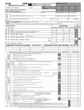 District of Columbia Individual Income Tax Return