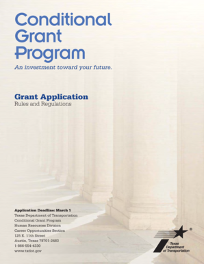 Texas Conditional Grant Program Application