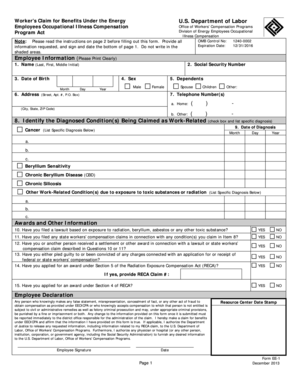 Worker's Claim for Benefits Under the Energy Employees Occupational Illness Compensation Program