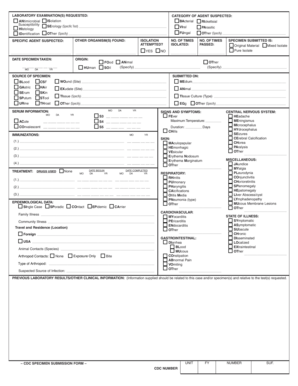 CDC Specimen Submission Form