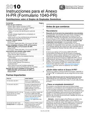 Instrucciones para el Anexo H-PR (Formulario 1040-PR)