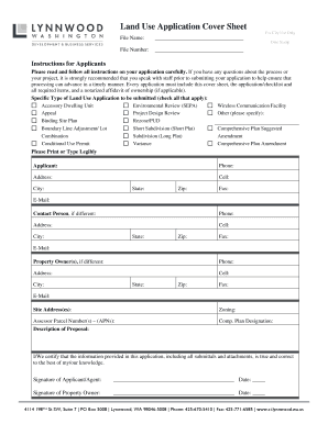 Land Use Application Cover Sheet