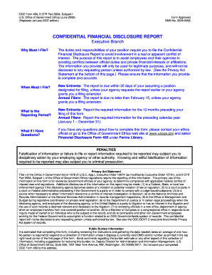 Confidential Financial Disclosure Report Form 450