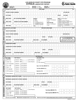 Los Angeles County Syphilis Laboratory Report