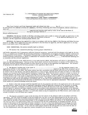 FHA Form 2291 Loan Contract and Trust Agreement