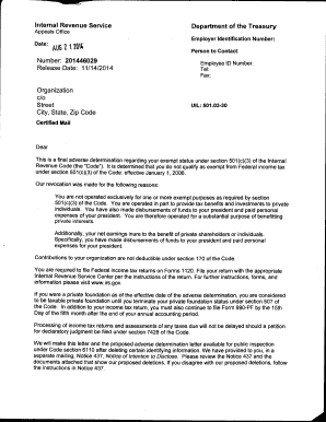 IRS Final Adverse Determination Letter