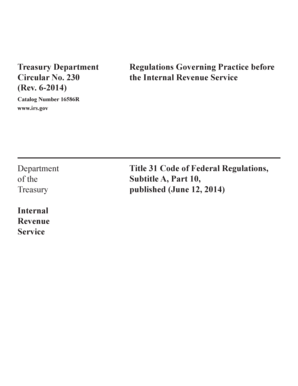 Treasury Department Circular 230 Regulations