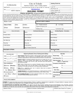 City of Toledo Building Permit Application