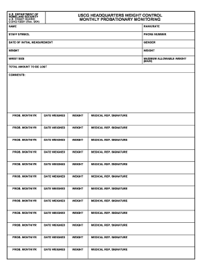 USCG Probationary Monitoring Form