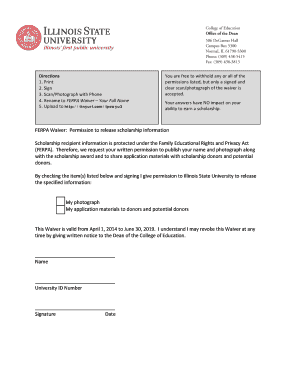 FERPA Waiver for Scholarship Information Release
