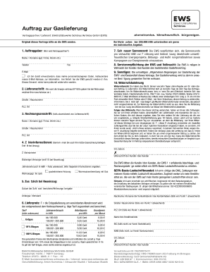 Auftrag zur Gaslieferung
