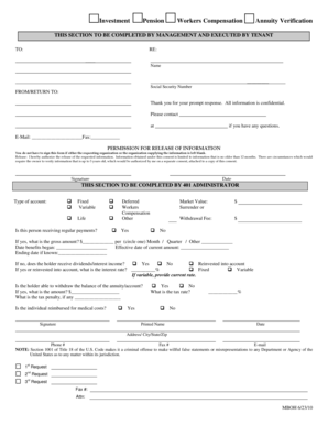 Annuity Verification Form