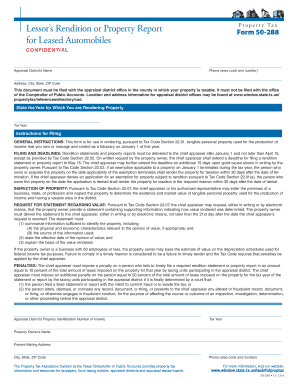 Texas Leased Automobile Property Tax Form 50-288