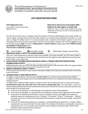 Texas LDTL Registration Form