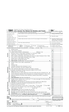 Form 1041 US Income Tax Return for Estates and Trusts