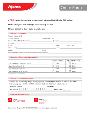 QuickBooks Order Form