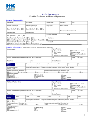 HHC Connectx Provider Enrollment and Referral Agreement