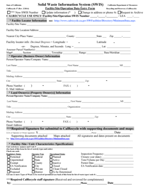 California Solid Waste Information System Form