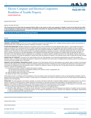 Texas Electric Company Property Tax Form 50-154