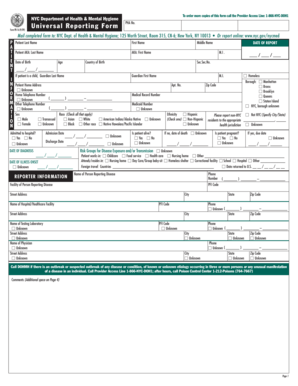 New York City Universal Reporting Form