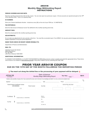 AR941M Monthly Wage Withholding Report