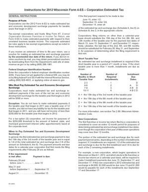 2012 Wisconsin Form 4-ES