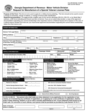 Dd214 example - a change of ownership, change of address, or change of license plate classification - veterans georgia