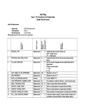 Pre Foreclosure Lis Pendens Data Form