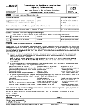 Form 8836 Qualifying Children Residency Statement
