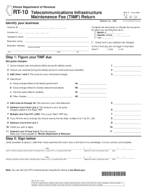 Illinois RT-10 Telecommunications Infrastructure Maintenance Fee Return