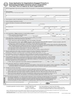Texas Application for Charitable Organization Tax Exemption