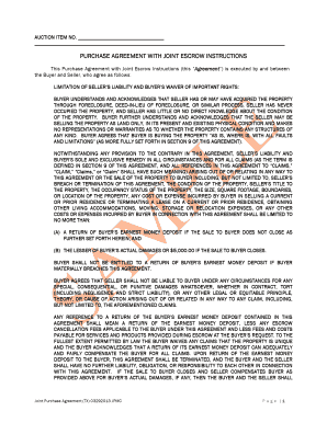 Texas Joint Purchase Agreement