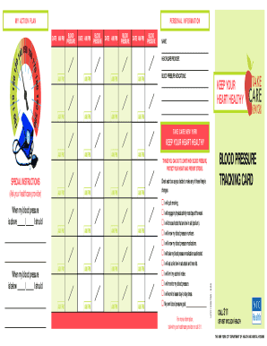 New York Blood Pressure Tracking Card