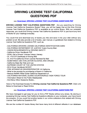 Fillable Online grup6 DRIVING LICENSE TEST CALIFORNIA QUESTIONS ...