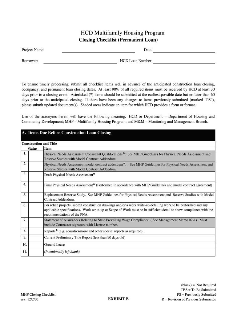 Fillable Online HCD Multifamily Housing Program Fax Email Print pdfFiller