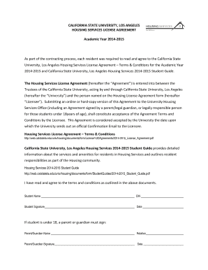 California State University Housing License Agreement