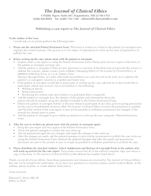 Patient Permission Form for Case Report