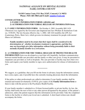 California AB 1424 Family Information Forms