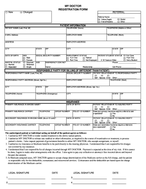 My Doctor Patient Registration Form