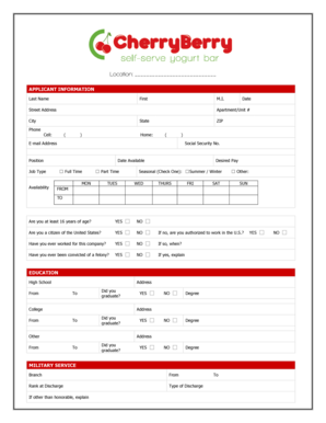 Employment Application Form