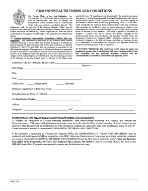 Commonwealth Terms and Conditions Agreement