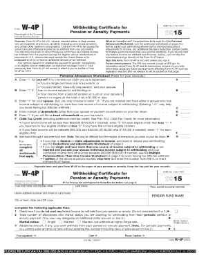 IRS Form W-4P (2015)