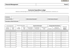 Contractor Expenditure Ledger