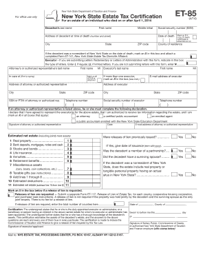 New York State Estate Tax Certification