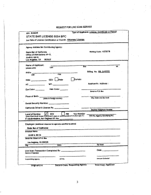 California Attorney License Fingerprint Application