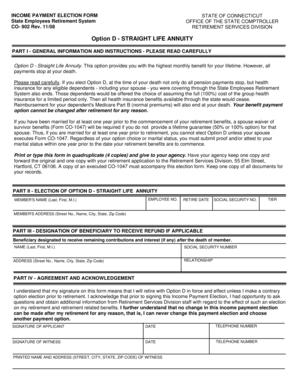 Connecticut Income Payment Election Form