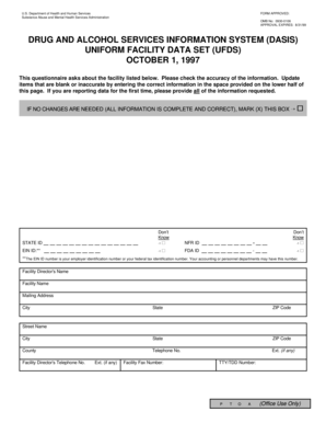Uniform Facility Data Set (UFDS) Questionnaire
