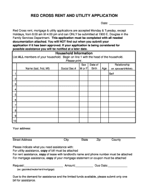 Red Cross Rent and Utility Assistance Application